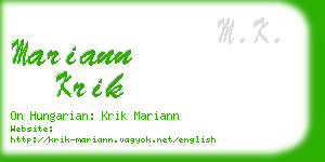 mariann krik business card